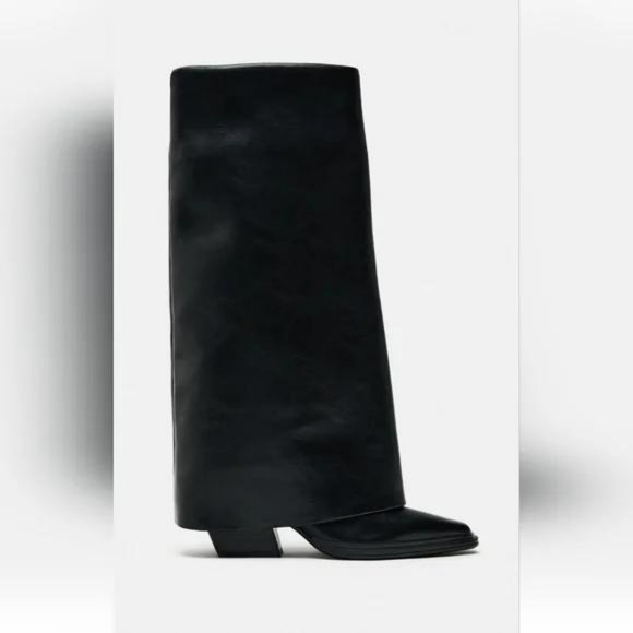 ZARA HEELED KNEE GAITER BOOTS - Picture 2 of 8